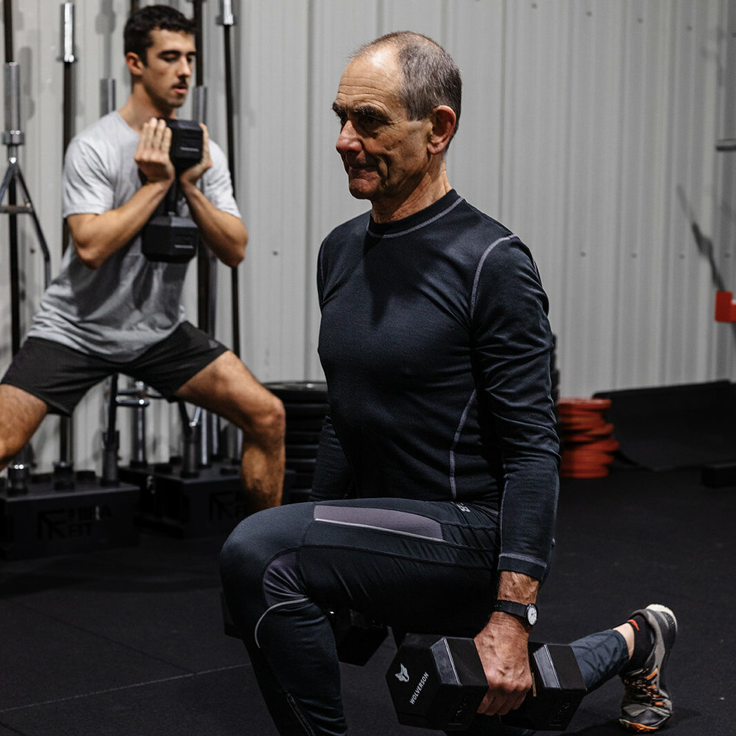 Personal trainer coaching client on strength exercises at CHP Truro