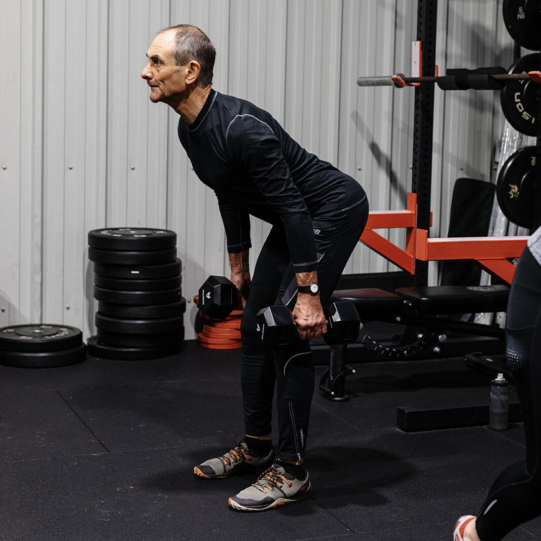 Strength training session for adults over 50 at CHP gym Truro Cornwall